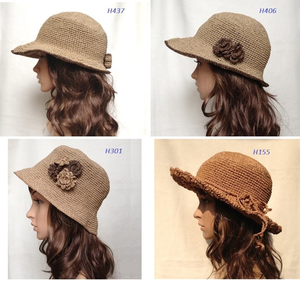 Large size crocheted hat no. h155, h301, h406, h437