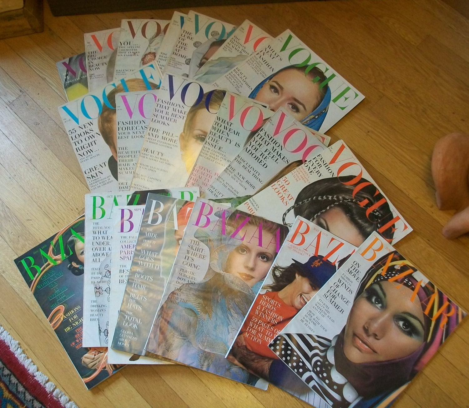 1960's and 1970's Vogue and Harper Bazaar  - 333 piece lot - Fashion Magazines