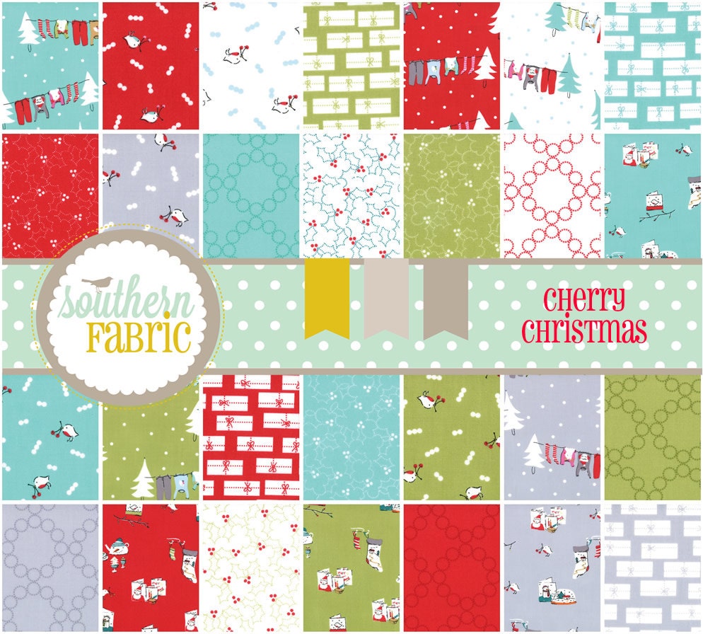Cherry Christmas  by Aneela Hoey for Moda- 1 Layer Cake