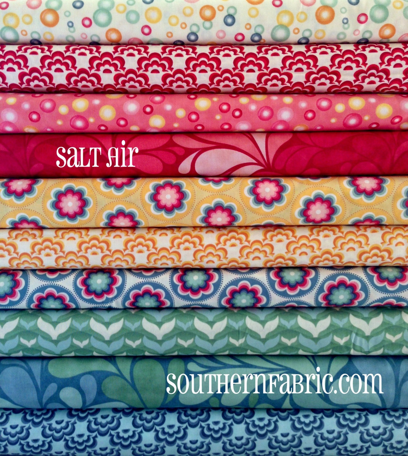 Salt Air-Moda --Quilt Fabric By Cosmo Cricut- 20 Fat Quarter- 5 Yard, 10 Prints