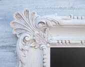 BEACH COTTAGE CHALKBOARD Beach House Decor Shell Motif Shabby Chic Kitchen Distressed White Framed Chalk board