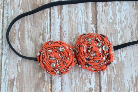 Orange Julius Double Rolled Rosette Headband
