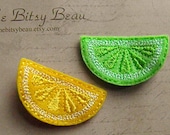 Lemon and Lime Pigtail Clip Set