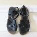 20% OFF SALE Vintage 1980's SALT Water Leather Sandals / Size 8 Usa Navy Blue Leather