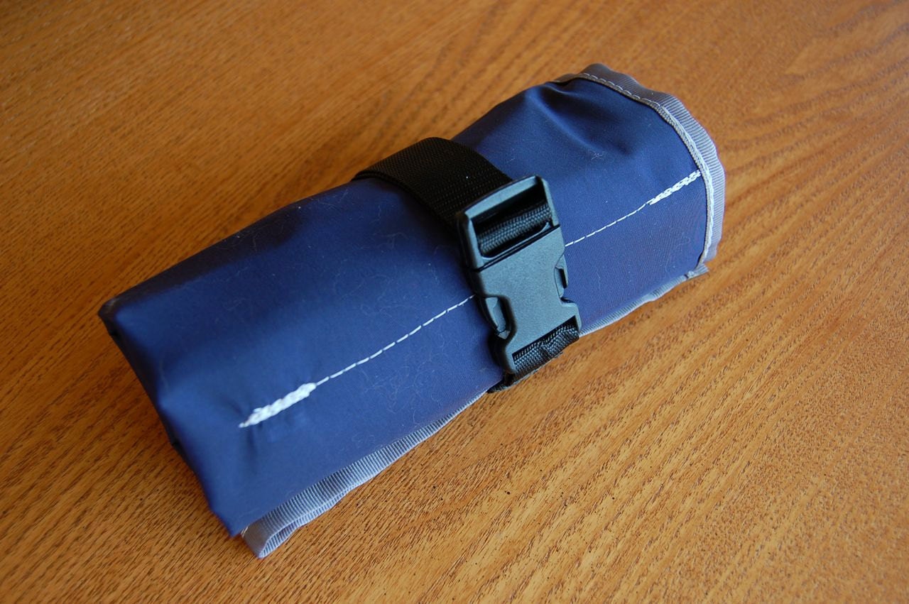 Bike Tool Roll - Navy with Gray Trim and Red Lining