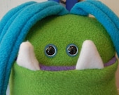 Green, Turquoise and Purple Tooth Fairy Monster Pillow Monster