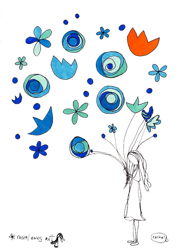 bouquet. colorful print. by rachel awes.