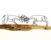 Handcrafted Buck Wire Sculpture