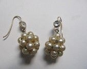 Victorian Earrings Grape Cluster Seed Pearl