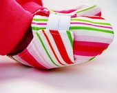 Girls baby shoes pink striped canvas baby shoes baby sneakers- Sunny Stripes