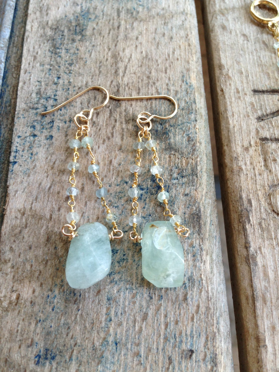Aquamarine Stone dangle Earrings