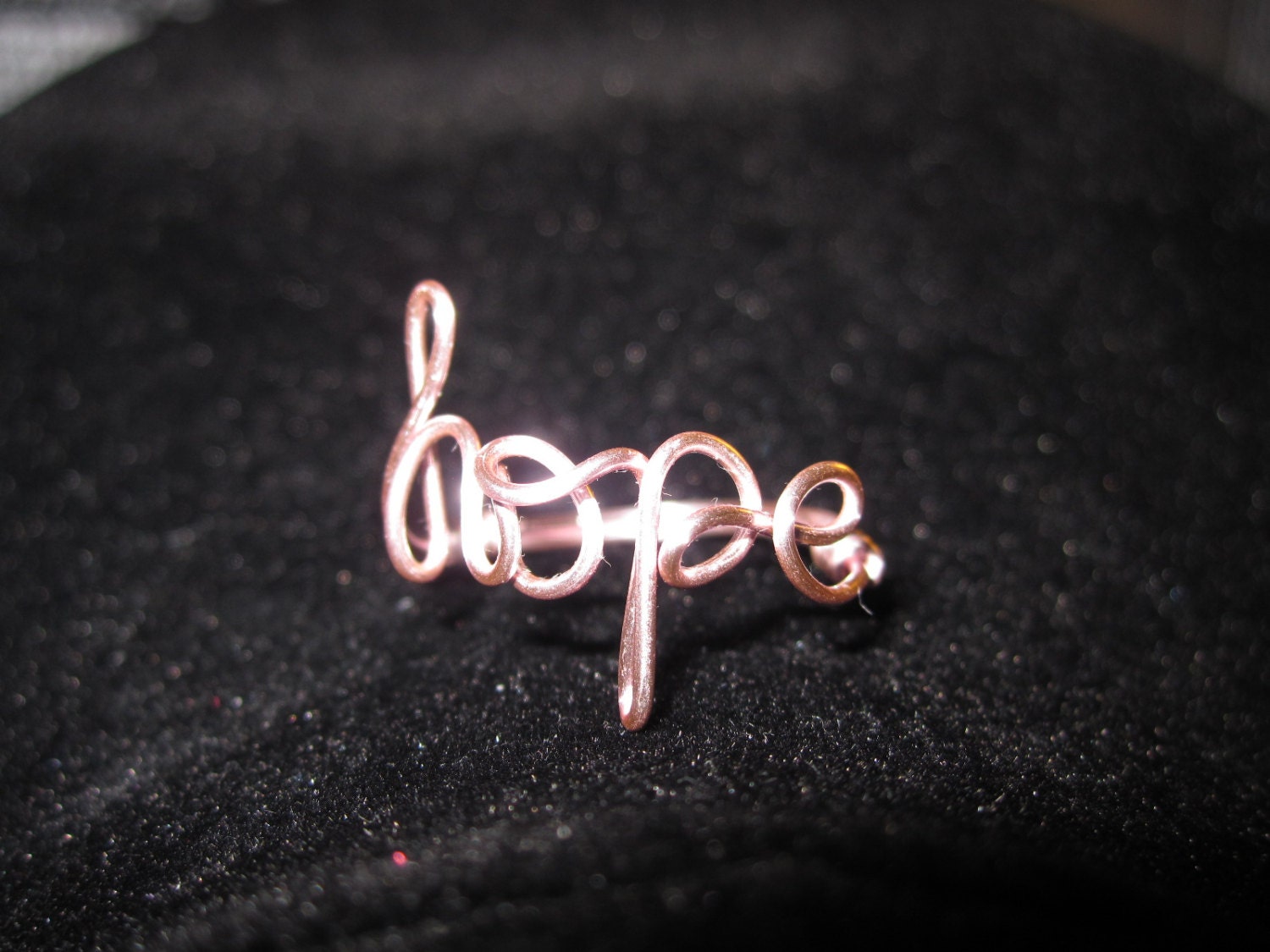 Hope Ring Custom Ring Colors Wire Wrapped Gift for Her Inspirational Dainty Delicate Ring Gifts Under 20