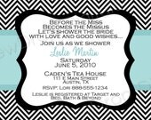 Digital Chevron Custom Bridal Wedding Shower INVITATION Digital File Personalized Bride You Print Invite