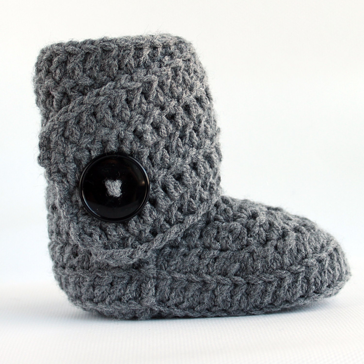 Grey Infant Crochet  Side Wrap Boots- Choose Your Size