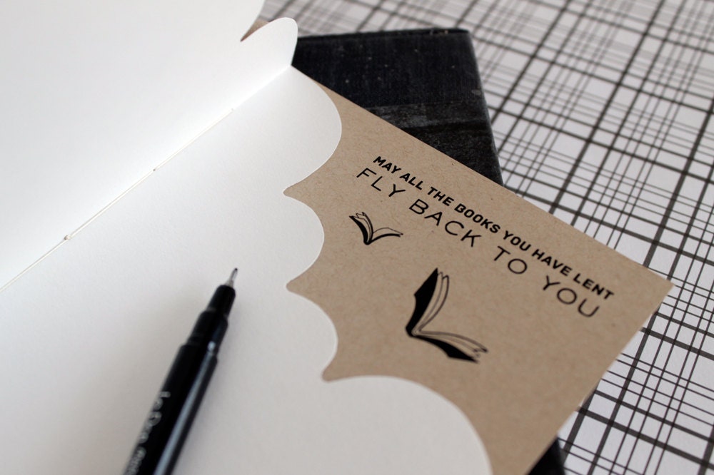 Returning Books - card for avid readers, light kraft card