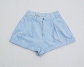 Cotton striped cuffed shorts 1980s