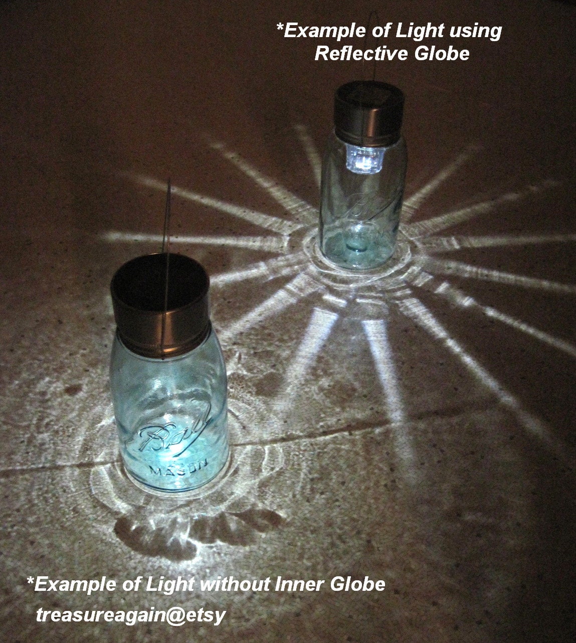Garden Solar Jar Lights 6 Mason Jar Solar Lids Garden Decor, Weddings, Outdoor and Garden Lighting, 6 Hanging Mason Jar Lids Only, No Jars