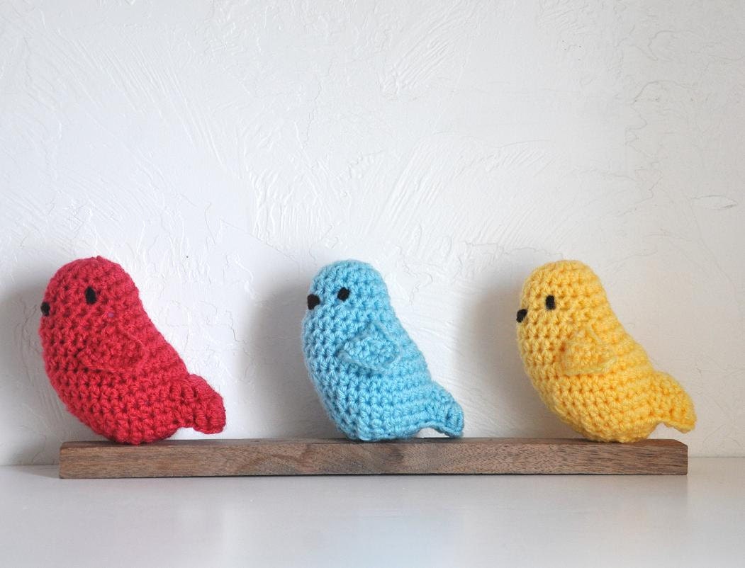 3 Bird Baby Rattles Crocheted Baby Toys