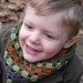 Boy's Cowl Striped Neck Warmer Olive Green Woodland