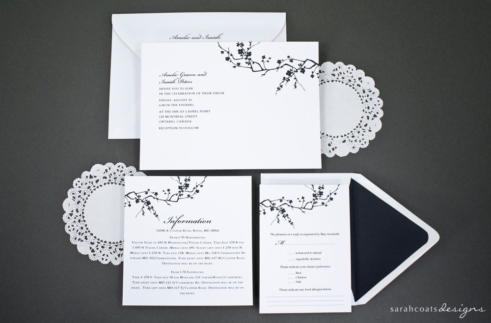 Blossoms Wedding Invitation Suite (Sample)