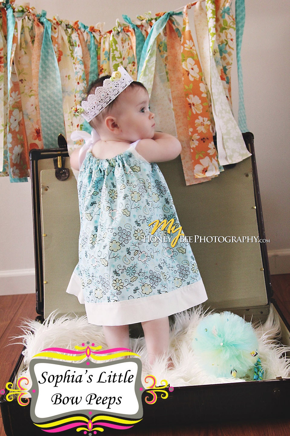 Sweet Blue Bird Pillowcase Dress
