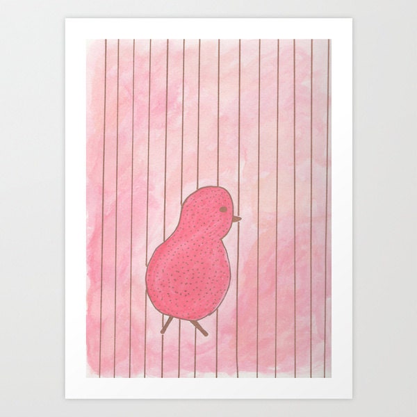 3 Little Birds Watercolor and Pigment Series - Bird 3