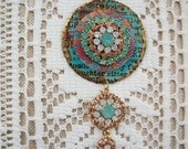 Assemblage Necklace-Turquoise Bling
