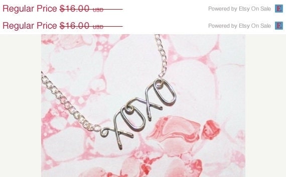 Memorial Day Weekend Sale XOXO Necklace - Hugs and Kisses - Romantic Gift under 20 for her - girlfriend, wife, fiancee - Silver Wire Jewelr