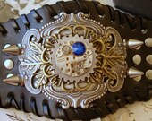 Luxury Steampunk Cuff Filigree Vintage Watch Movement Swarovski Crystal Unisex Gothic