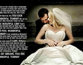 Custom Canvas Photo and Song Lyric Wedding Decoration or Wedding Anniversary Gift 16x20