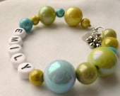 Little Girls Bracelet Customize Cool Blue & Green
