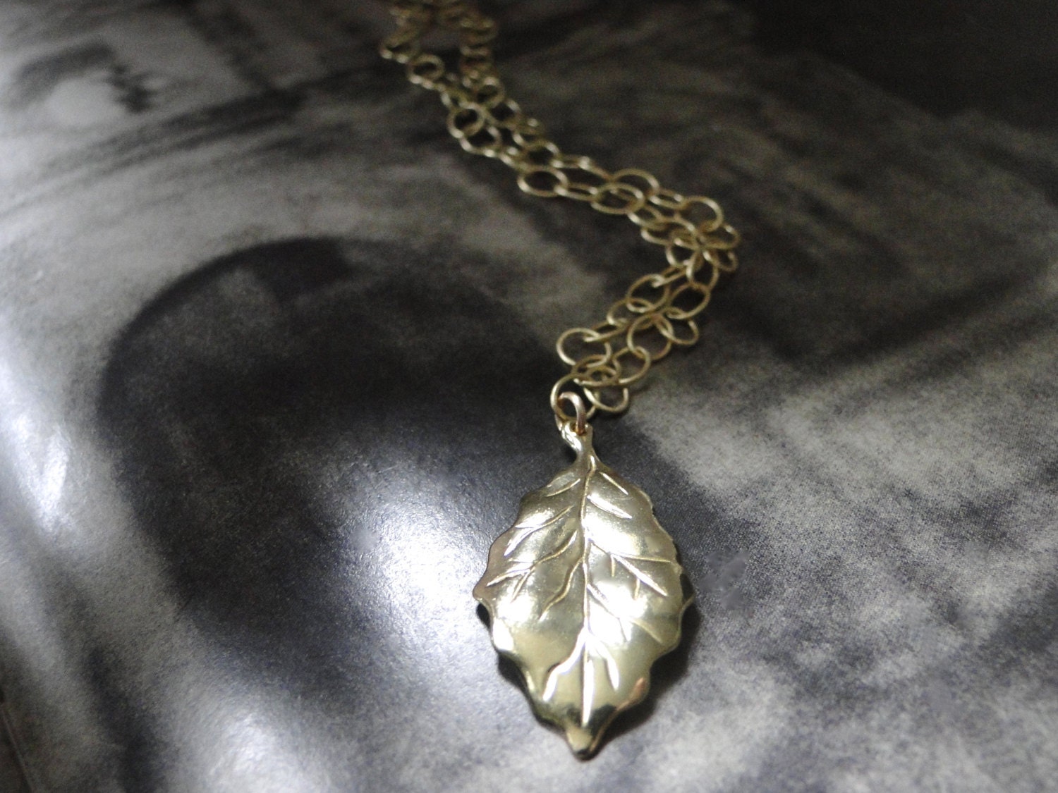SPRING SALE - Statement Necklace - 22k Gold Plated Leaf Necklace, Accessories, Gift for Her
