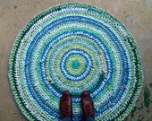 Green & blue Recycled Rag Rug