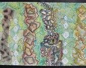 Mixed Media Water Color FOUR FIGURES Abstract Drawing
