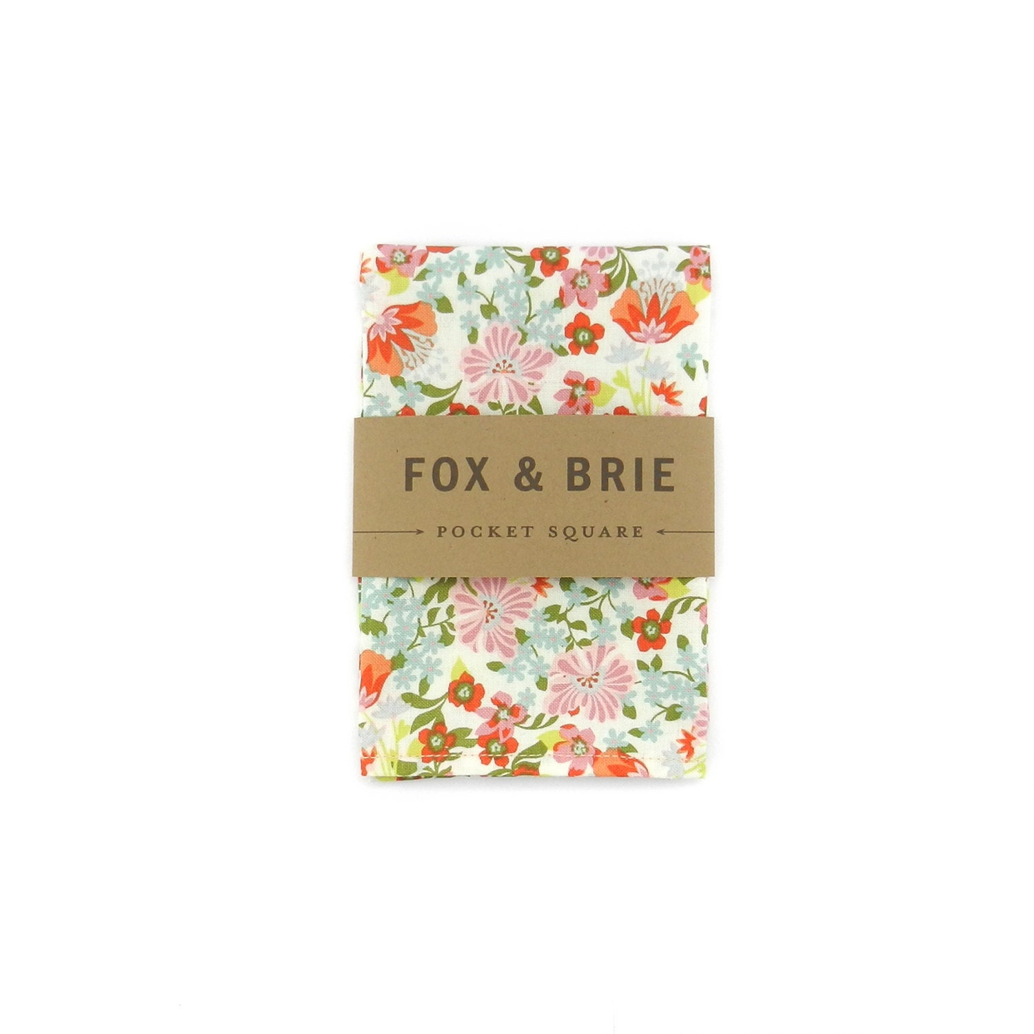 Rust Floral Pocket Square