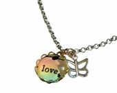 Love is Like a Butterfly Pendant Necklace Words and Music