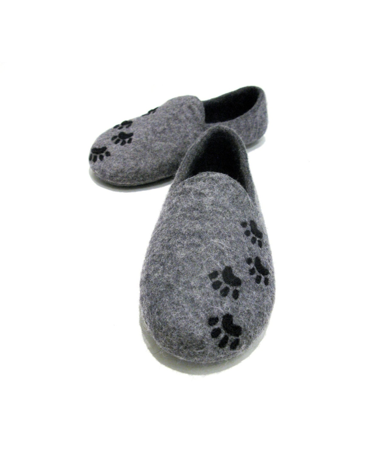 Felted unisex slippers "Who did this"