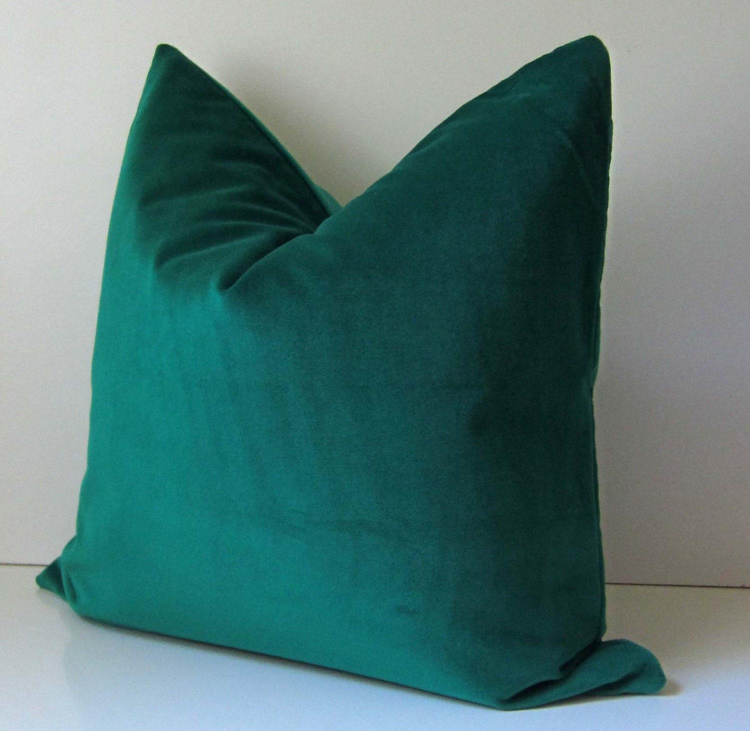 Emerald Velvet Pillow - Decorative Pillow Cover - 20 inch -  Green velvet - color of the year - ready to ship