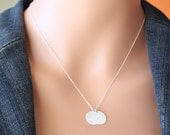 2 Initial disc necklace - Sterling Silver, engraved necklace, birthday gifts, mother's mom daughter sister personalize necklace
