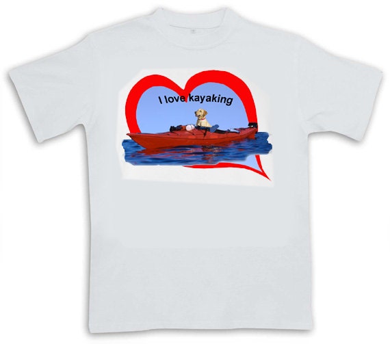 I love kayaking Yellow Lab Tee Shirt