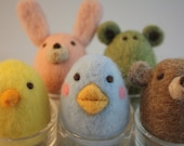 needle felted animal egg shape ball Eco friendly toy Pick 1egg animal