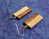 Handcrafted bubinga and hard maple earrings