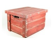 Wood Crate Furniture Rustic Lidded Wooden Box Reversible Lid Serving Tray