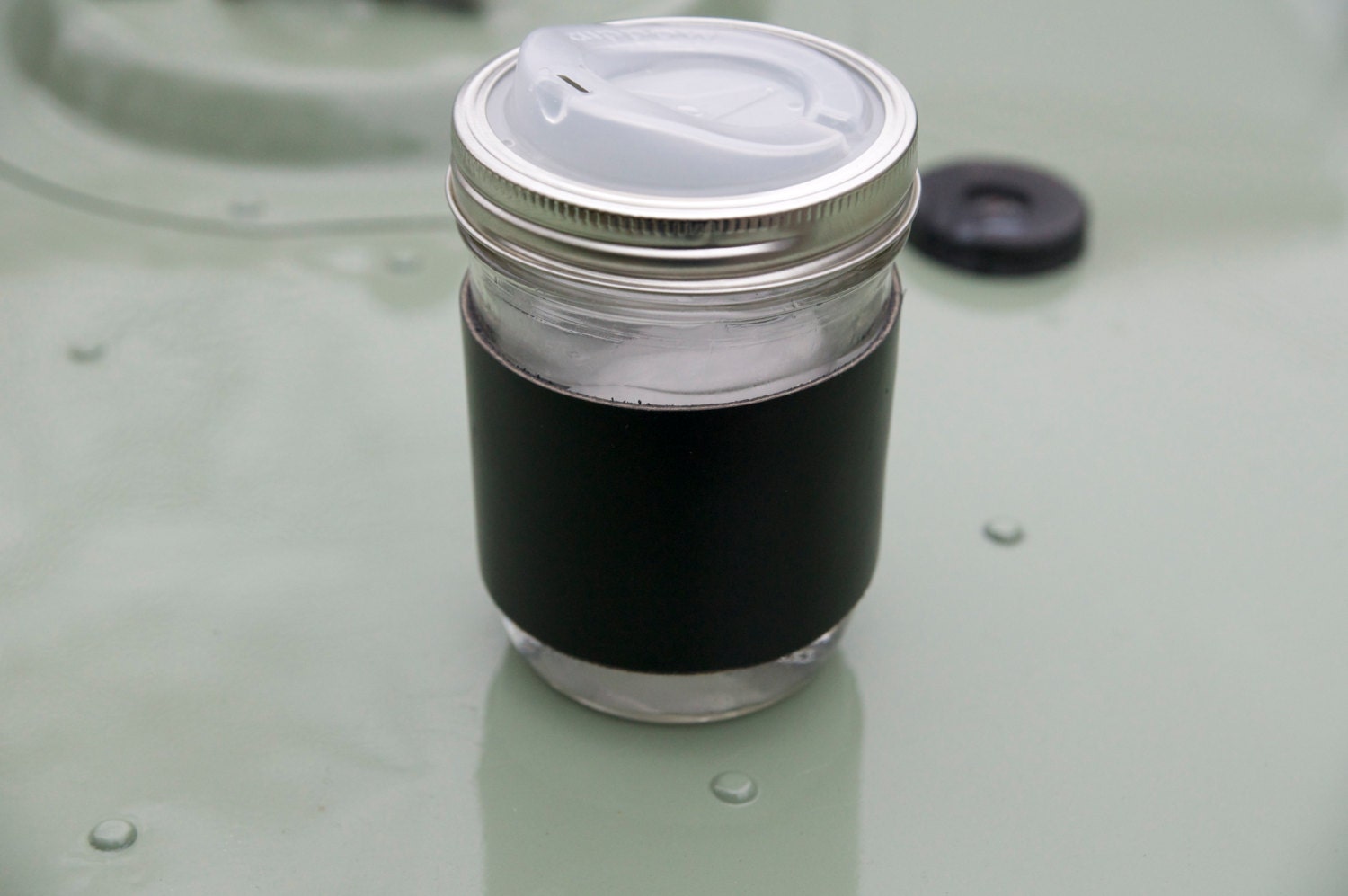 Canning Jar Leather Koozy // Coozie // Sleeve // Holder // Insulator