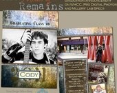 SALE The Memory Remains Senior Graduation Announcement No. 1- custom photo templates for photographers on WHCC and Millers Lab Specs