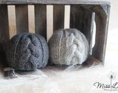 Twin Baby Knit Hats, Baby Boys Cable Knit Beanies, Handknit Baby Hat, Newborn Baby Boys Photo Prop