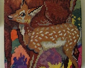 Vintage tapestry deer coasters