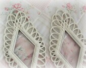 Cream Vintage Frames Pair of Antique White Burwood Ornate Wall Frames