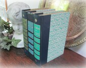Vintage Books Set of 3 Reader's Digest Hardcover Books in Aqua, Green and Blue