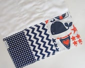 Baby Burpcloths - Nautical Baby Burp Cloth / Navy Chevron Baby / Designer Baby Boutique / Custom Baby Gifts